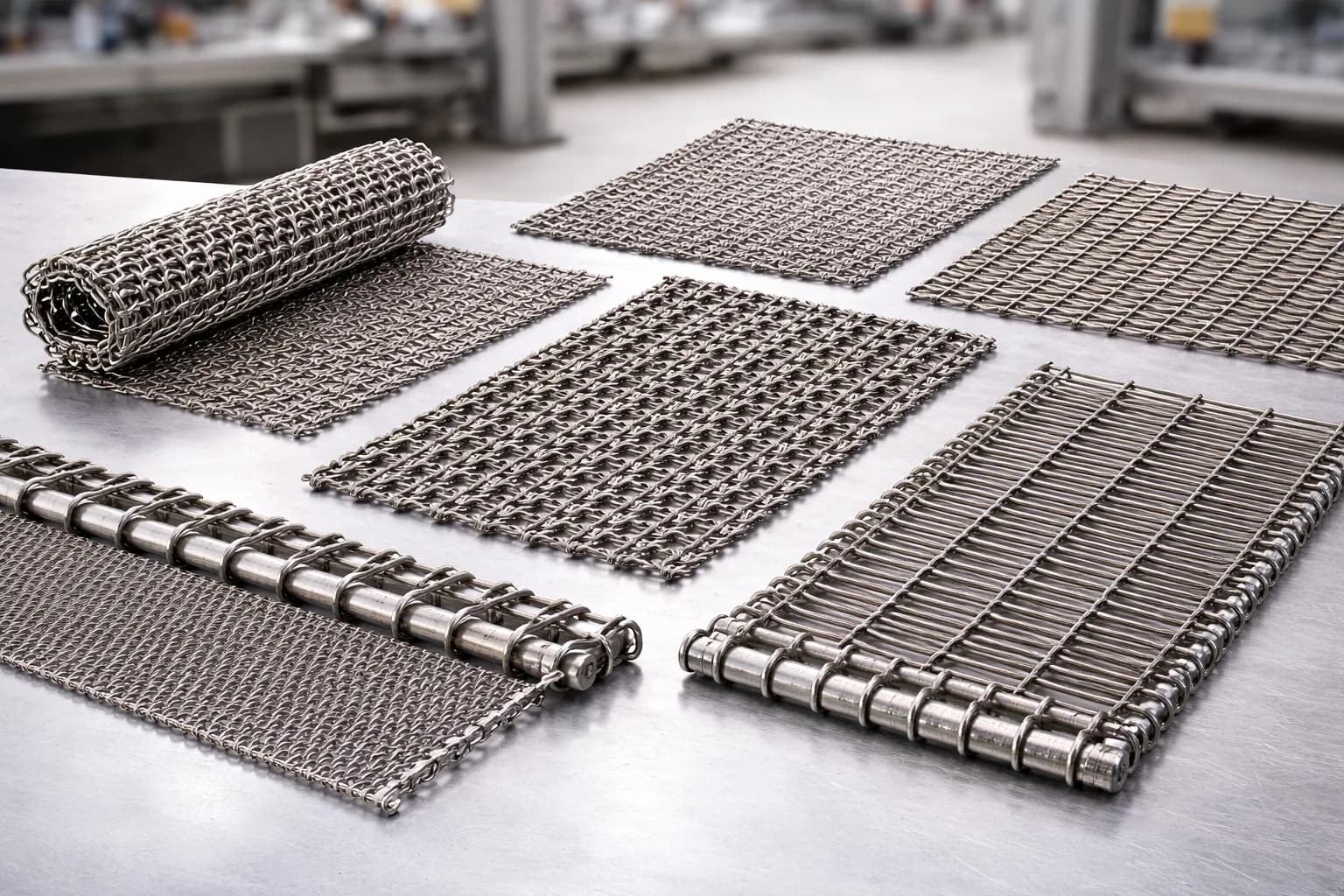 Металлические транспортерные сетки для технологических и пищевых линий